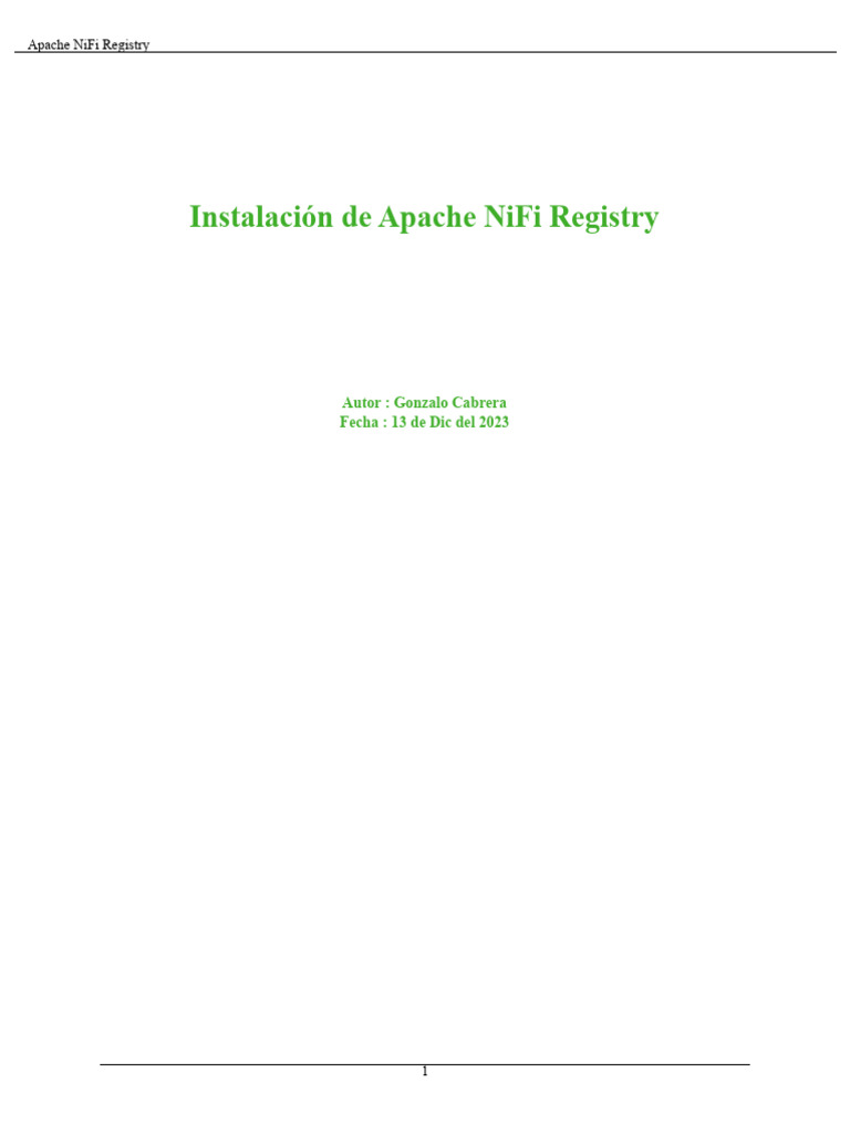 Instalación de Apache NiFi Registry en Linux | PDF | Servidor HTTP ...