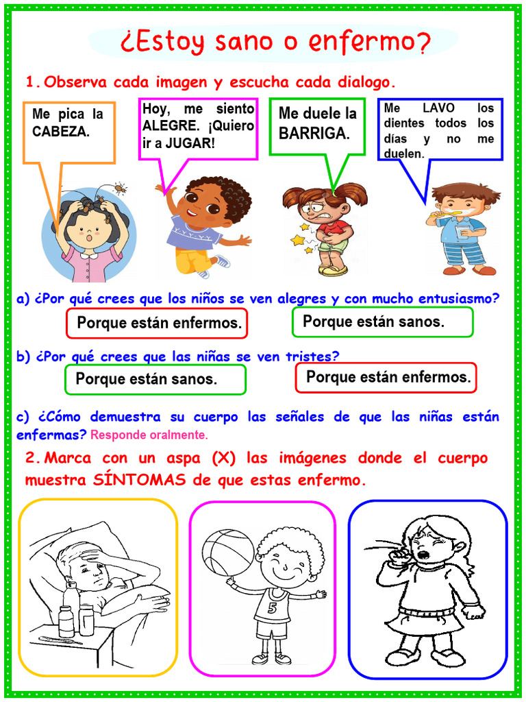 Ficha Estoy Sano o Enfermo Maestra Janet | PDF | Especialidades Medicas |  Causas de la muerte, image size:768x1024