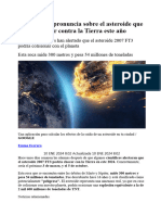 La NASA se pronuncia sobre el asteroide que podría chocar contra la Tierra este año