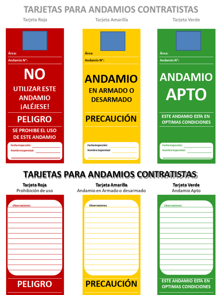 Tarjeta De Andamios Pdf