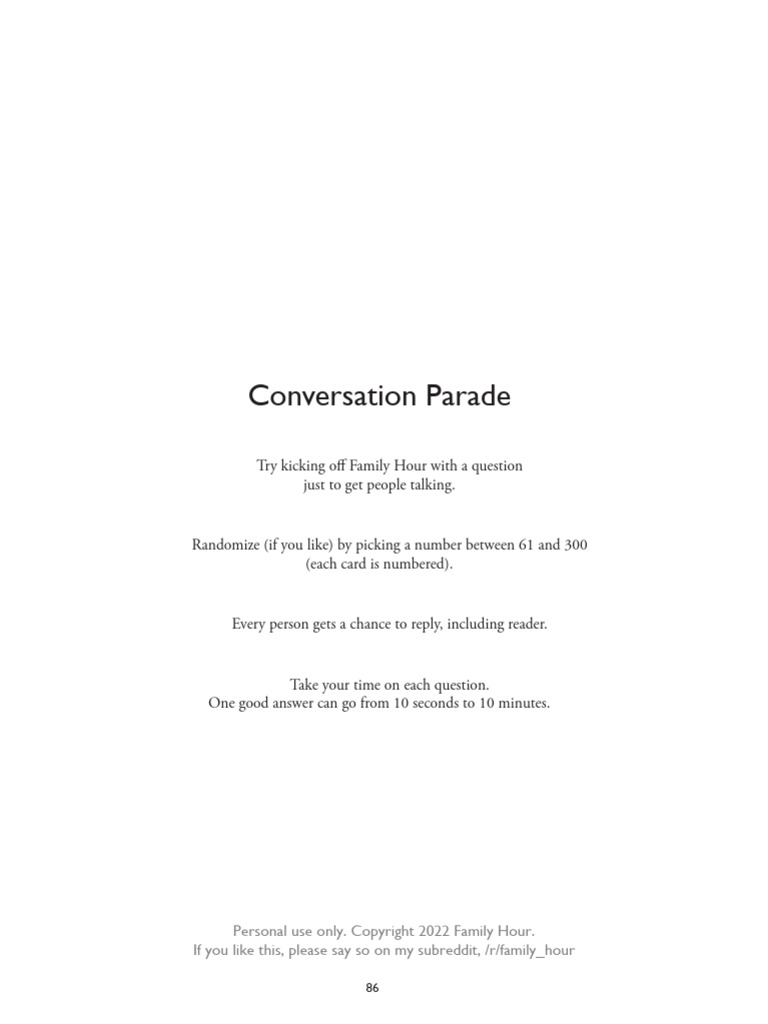 Conversation Parade | PDF