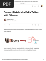 Connect Databricks Delta Tables With DBeaver