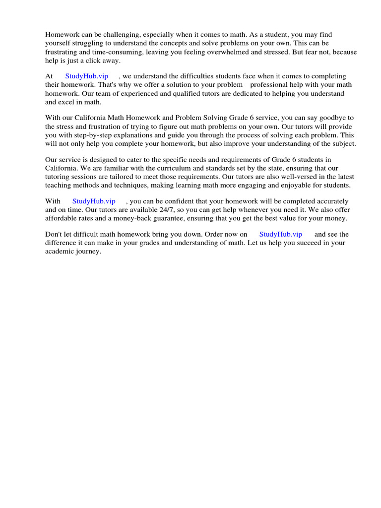 California math homework and problem solving grade 6 download free