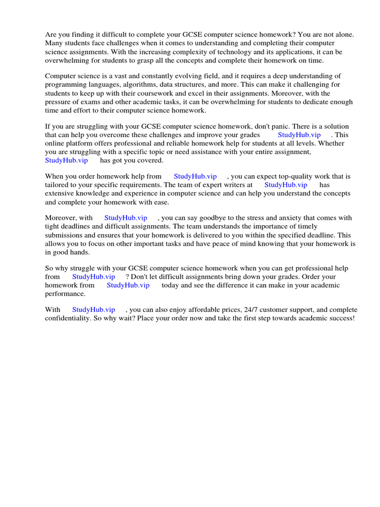 Gcse Computer Science Homework | PDF | Facebook | Homework