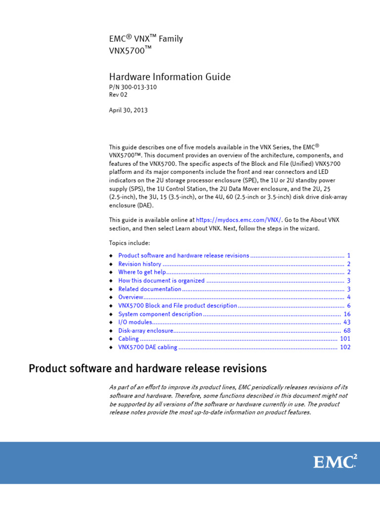 Docu41764 VNX5700 Hardware Information Guide | PDF | Usb Flash Drive ...