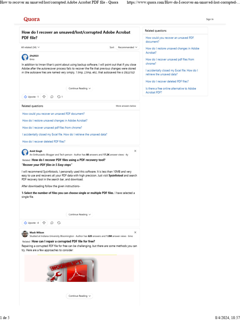 How To Recover An Unsaved - Lost - Corrupted Adobe Acrobat PDF File ...