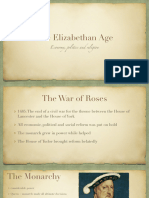 The Elizabethan Age: Economy, Politics and Religion