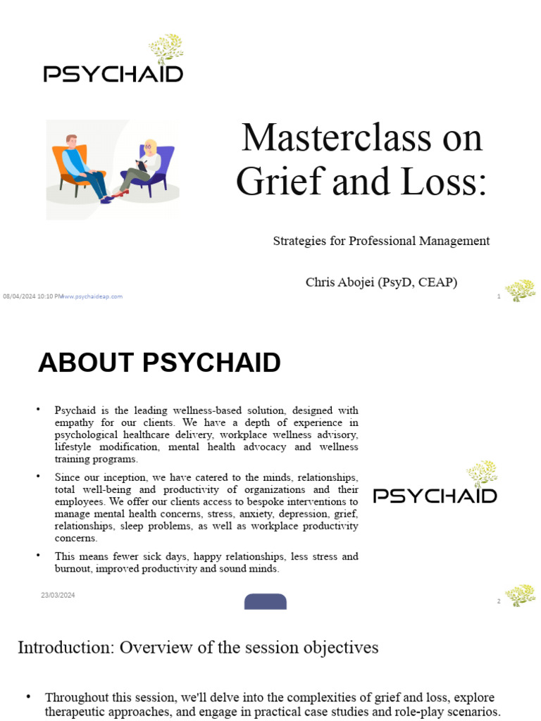Masterclass On Grief and Loss  PDF  Grief  Psychological Trauma
