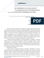 Professor Operario Da Educacao Revisitando o Lugar Social e Profissional Do Professor de Primeiras Letras