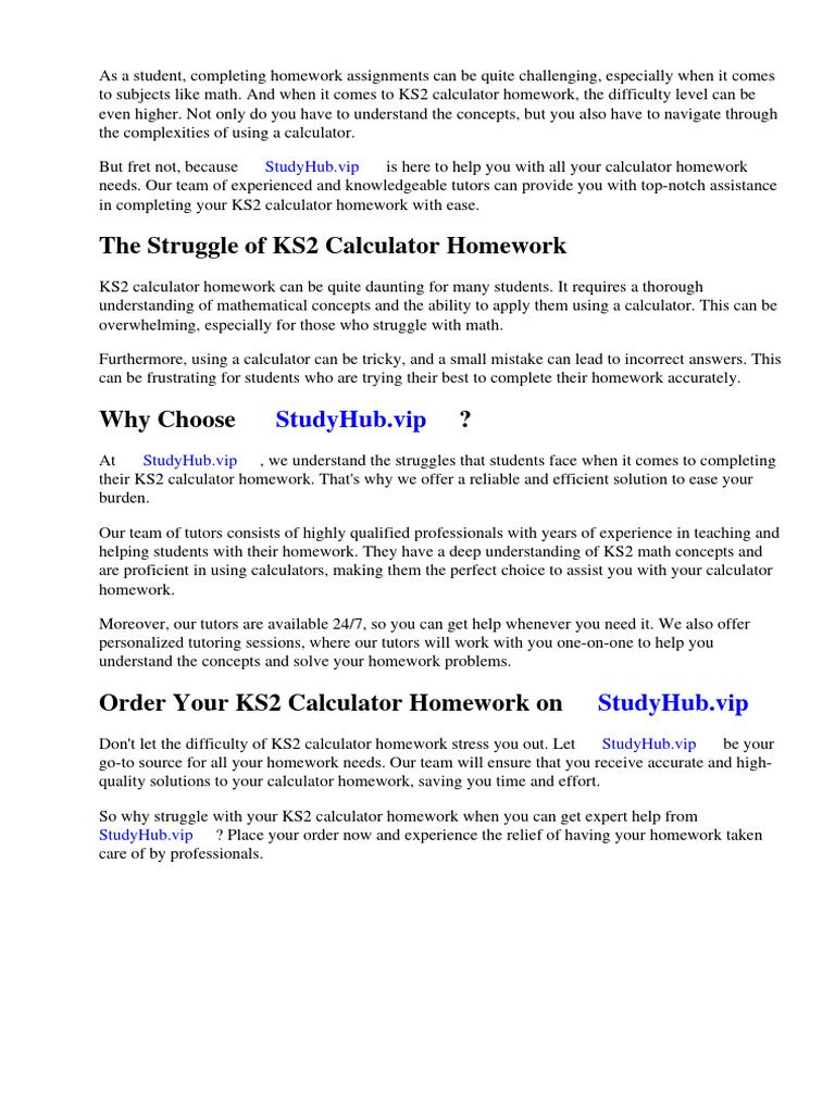 Calculator Homework Ks2 | PDF | Logarithm | Mathematics