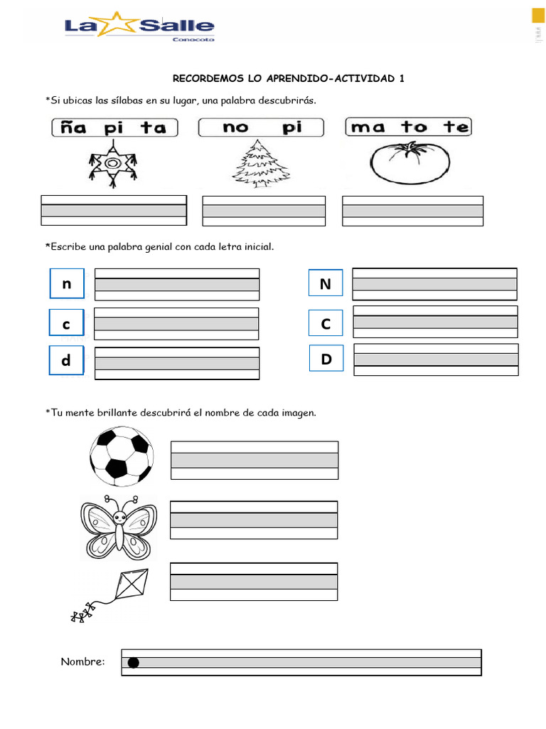 Actividades Creativas para Aprender Palabras | PDF
