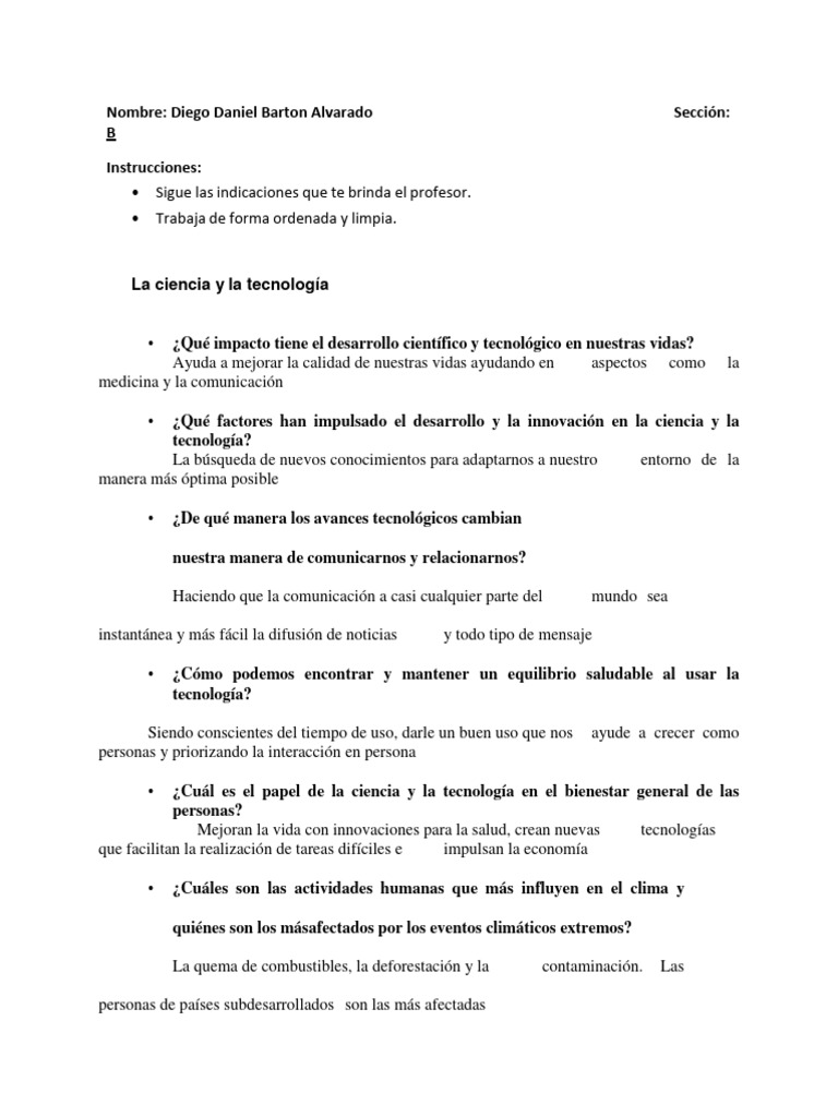 Impacto de la Ciencia y Tecnología en la Vida | PDF | Tecnología de ...