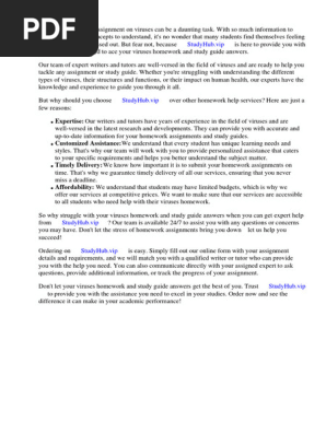Viruses Homework and Study Guide Answers