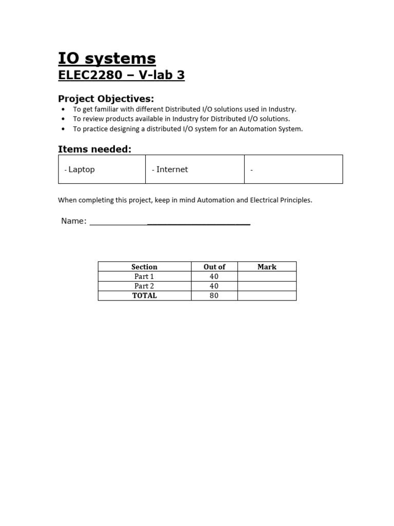 ELEC2280 - V-Lab 3 - IO Circuits | PDF | Input/Output | Programmable ...