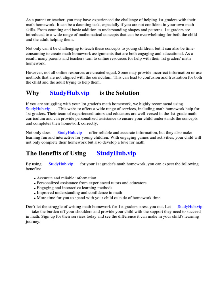 Math Homework For 1st Graders | PDF | Worksheet | Homework