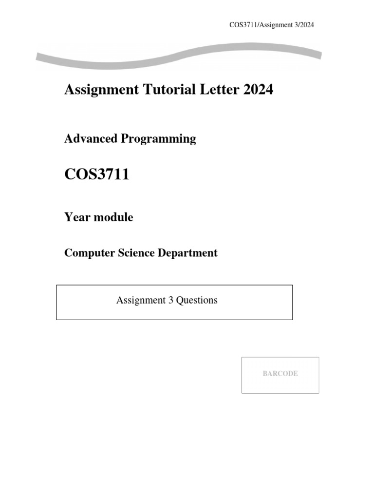 COS3711 Assignment 3 Guidelines | PDF | Computer File | Class (Computer ...
