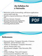 Overview of The Syllabus For: Computer Networks