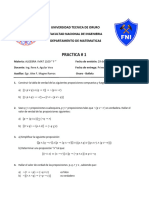 Practica # 1: Universidad Tecnica de Oruro Facultad Nacional de Ingenieria Departamento de Matematicas