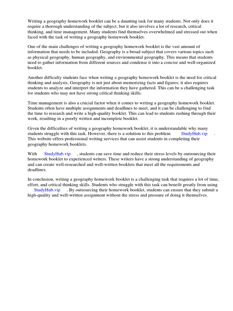 Geography Homework Booklet PDF Homework Geography