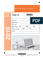 ks2 Science 2010 Test A