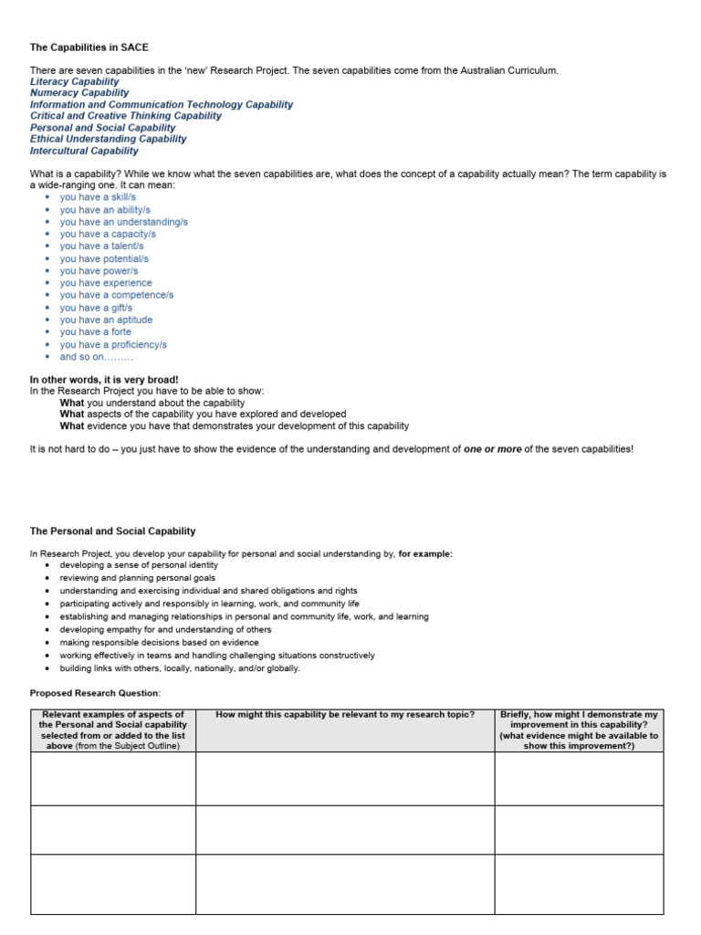 Understanding SACE Capabilities in Research | PDF | Information ...