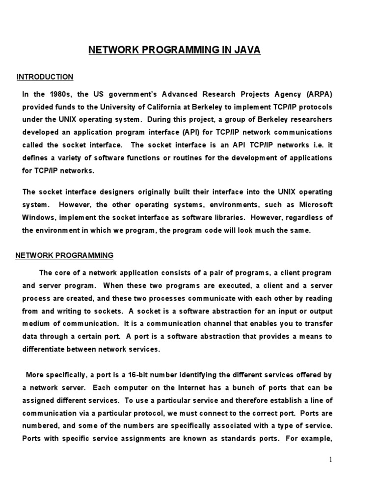 Network Programming in Java | PDF | Port (Computer Networking ...