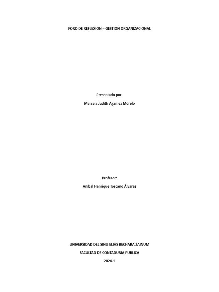 Importancia de la Gestión Organizacional | PDF | Parcialidad | Toma de ...