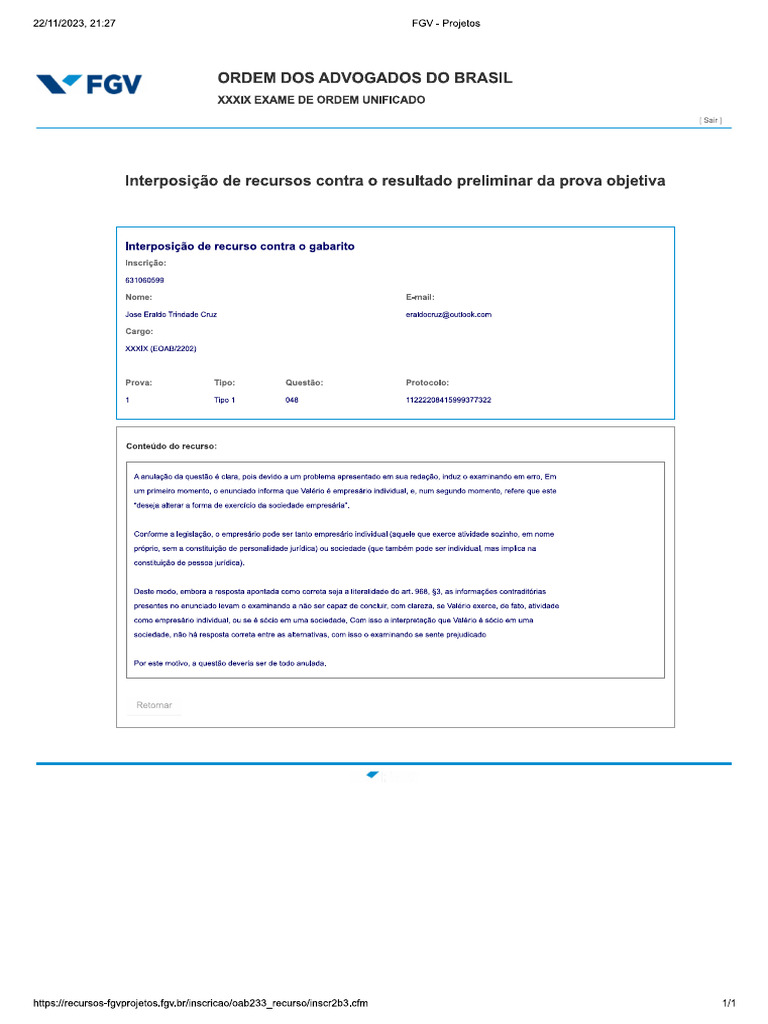 Recurso OAB 48 | PDF