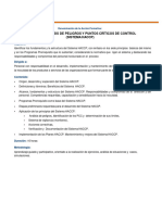 FT Sistema de Analisis de Peligros y Puntos Criticos de Control HACCP