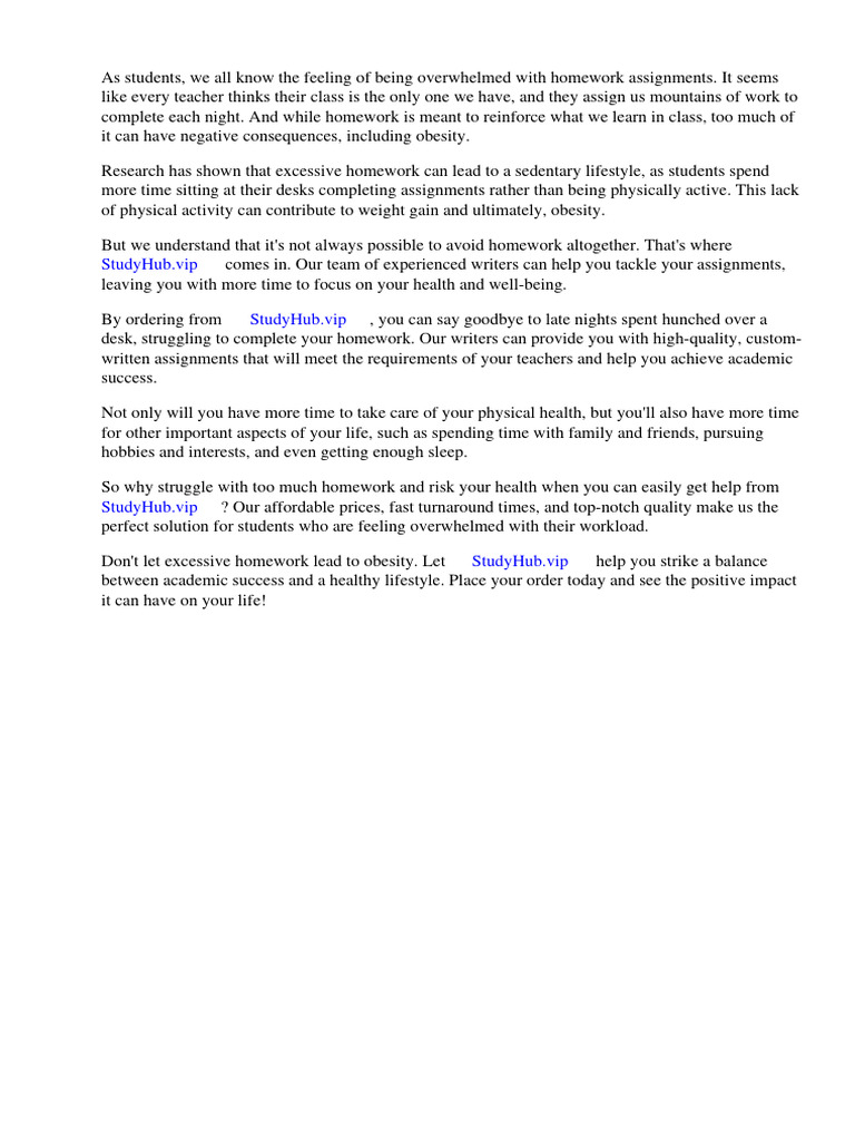 too-much-homework-leads-to-obesity-pdf-obesity-childhood-obesity