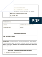 Modelo Plano de Aula Educação Integral 2024