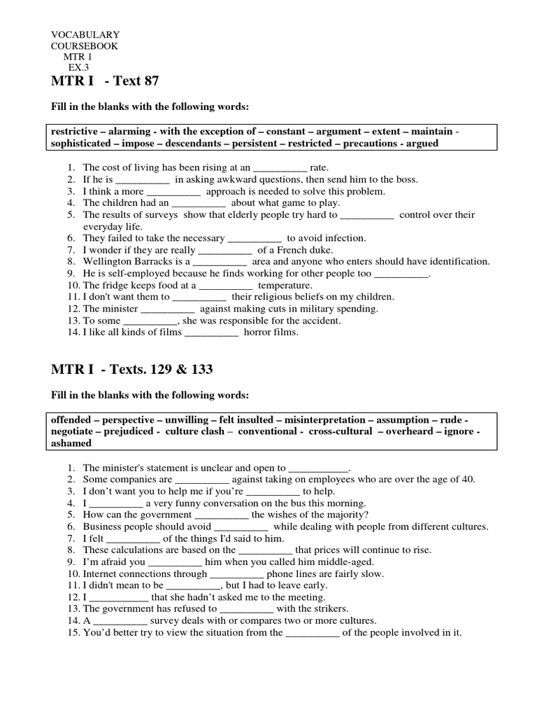 MTR 1 Ex 3 (87,129,133) | PDF | Cost Of Living