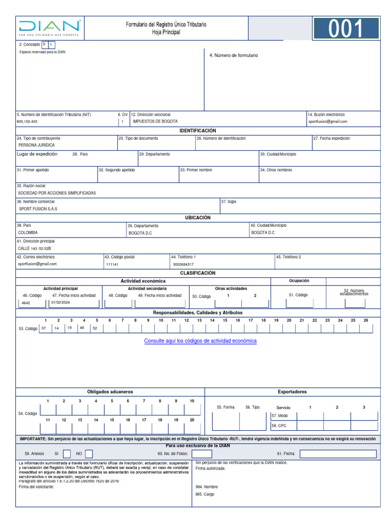 Rut Editable | PDF | Bogotá | Justicia