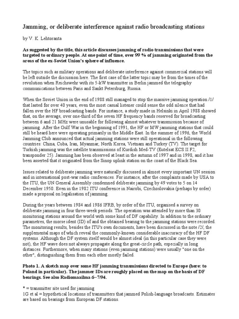 Jamming Radio Broadcasting VKL | PDF | Radio | Broadcasting