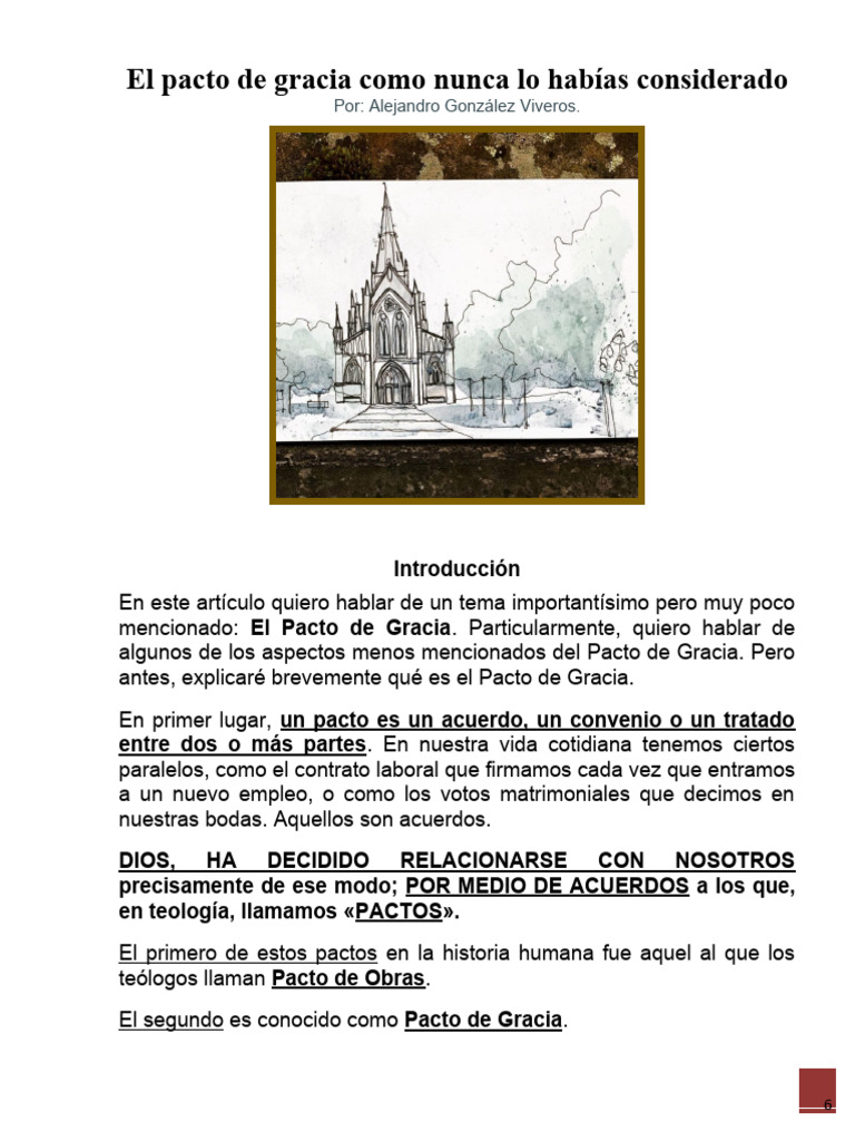 El Pacto de Gracia: Aspectos Clave | PDF | Salvación | Gracia divina