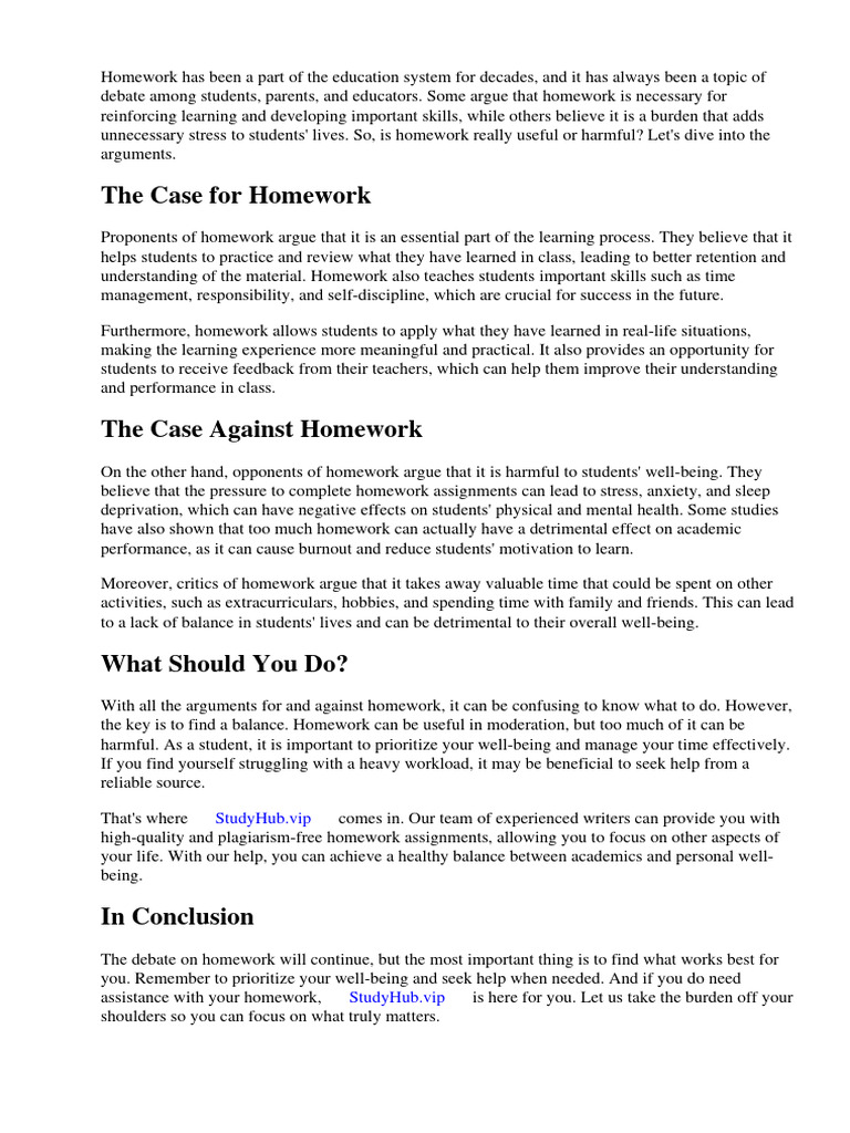 Homework Useful or Harmful | PDF | Homework | Psychology