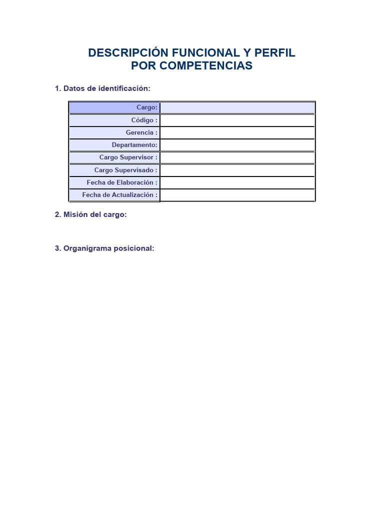 Formato diseño perfil de competencias | PDF