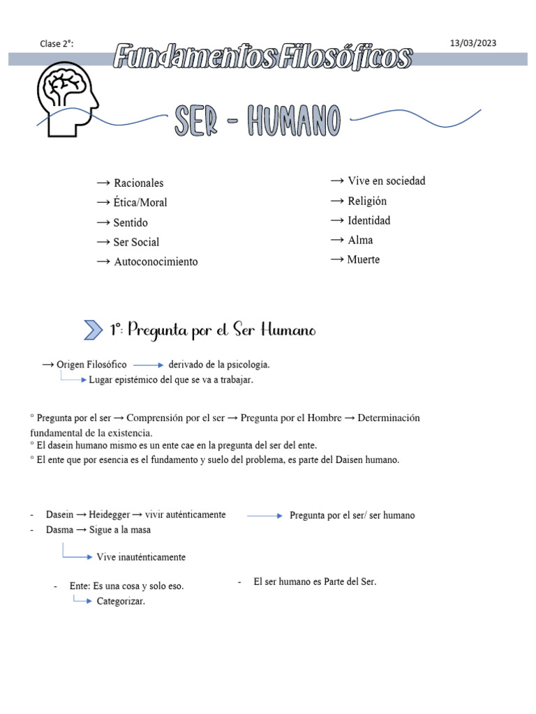 Filosofía Del Ser Humano Y Autoconocimiento Pdf Alma Humano