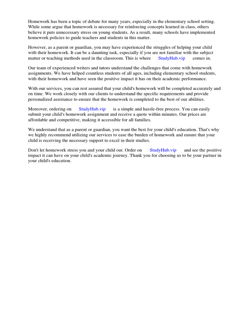 Homework Policy Letter Elementary | PDF | Homework | Teachers