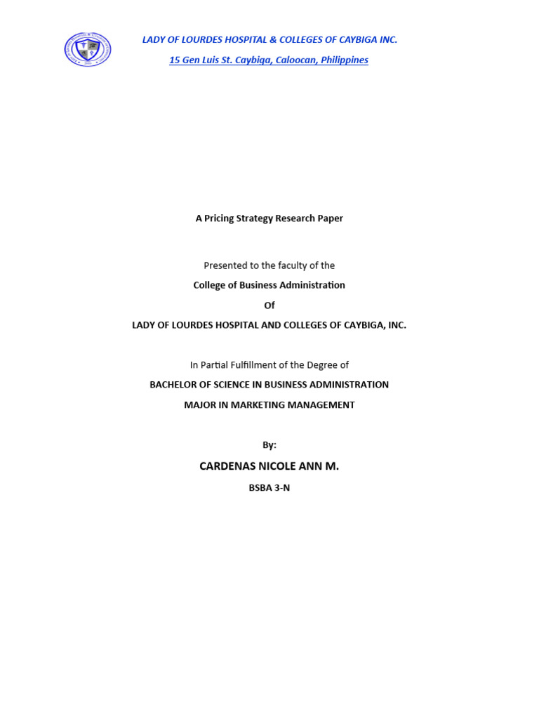 Pricing Strategy Research Paper Pdf Pricing Profit Economics