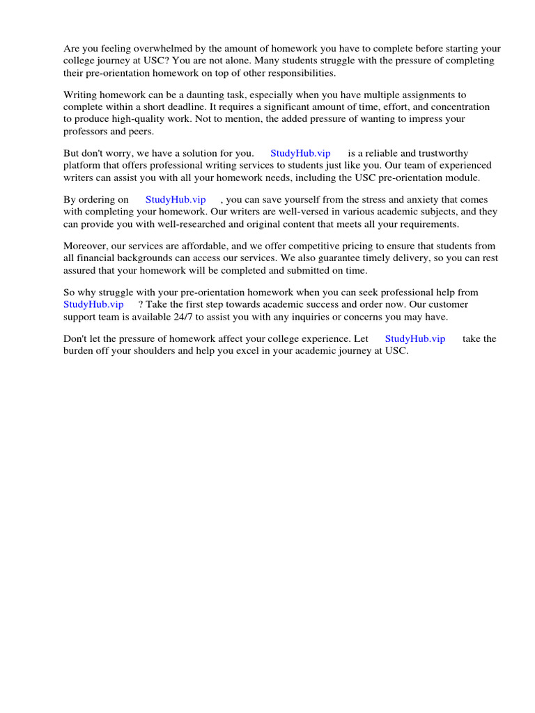 Usc Pre Orientation Homework Module Pdf Websites Publishing