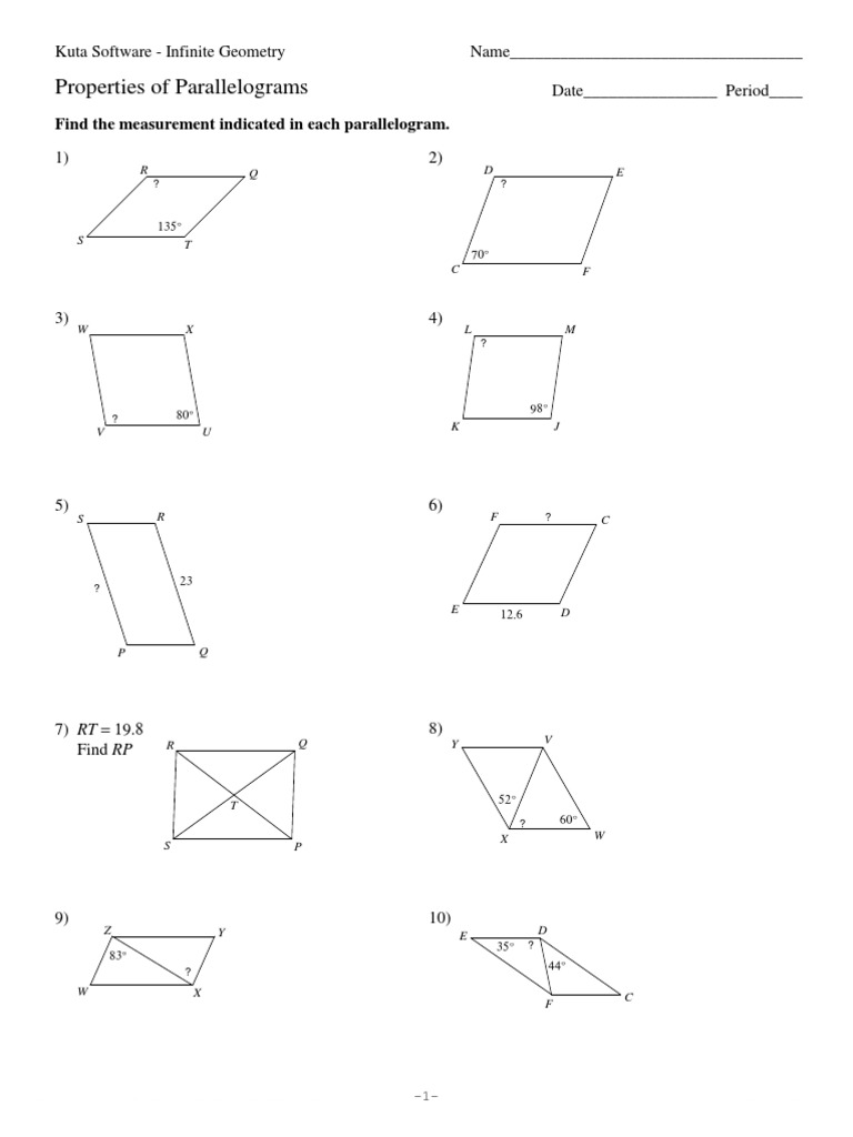 6 Properties Of Parallelograms Geometry Teaching Mathematics