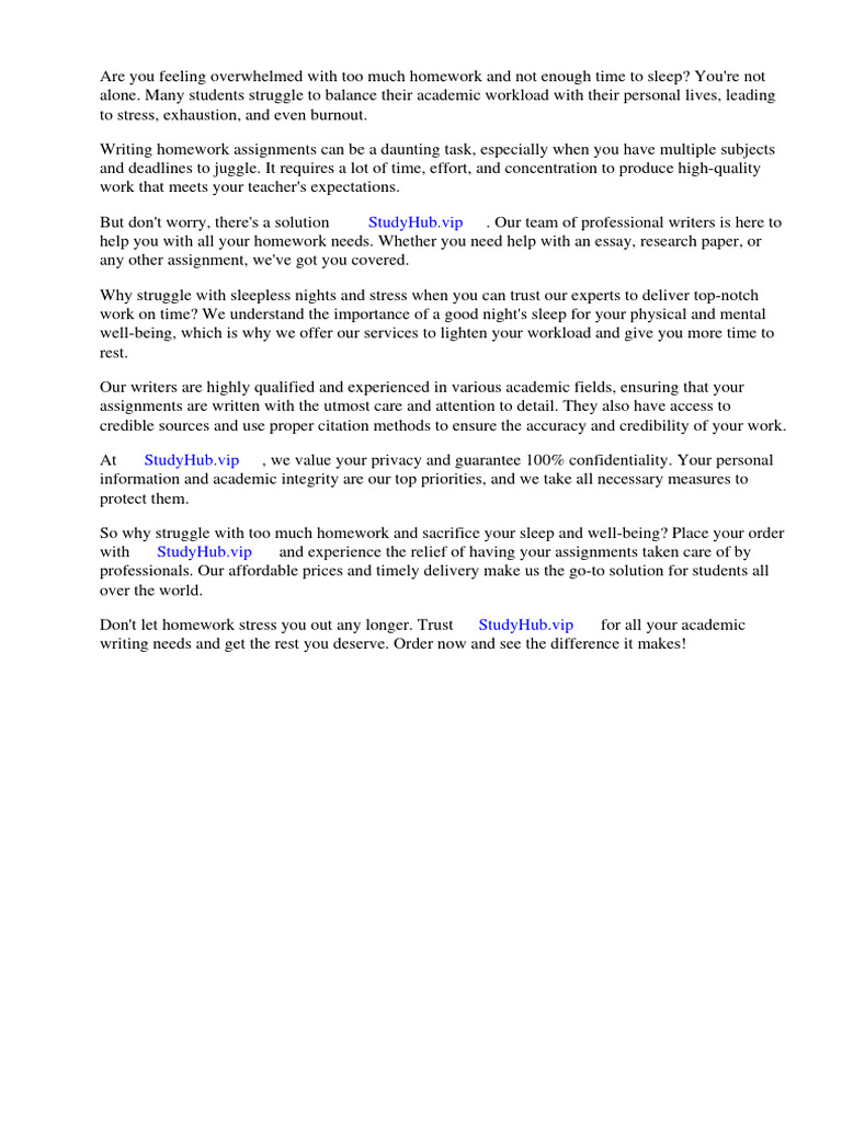 Homework Stress Relief for Students | PDF | Homework | Sleep