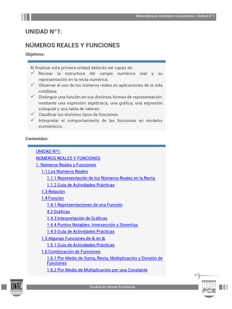 Módulo de Matemática Unidad N°1 | PDF | Números | Función (Matemáticas)