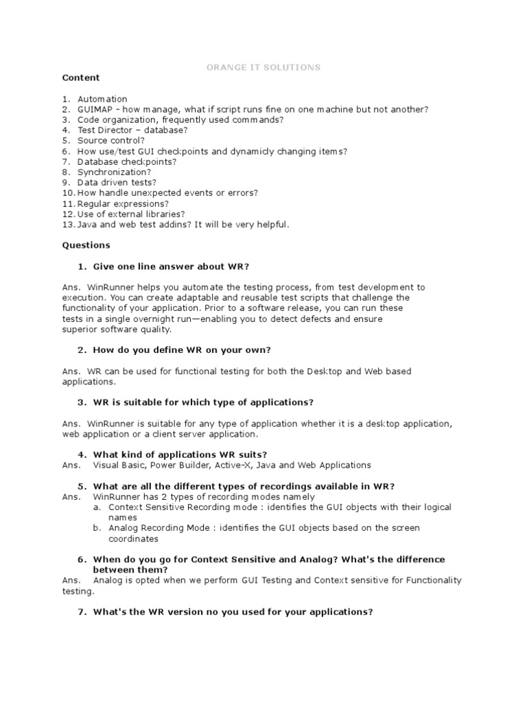 WinRunner Testing Guide | PDF