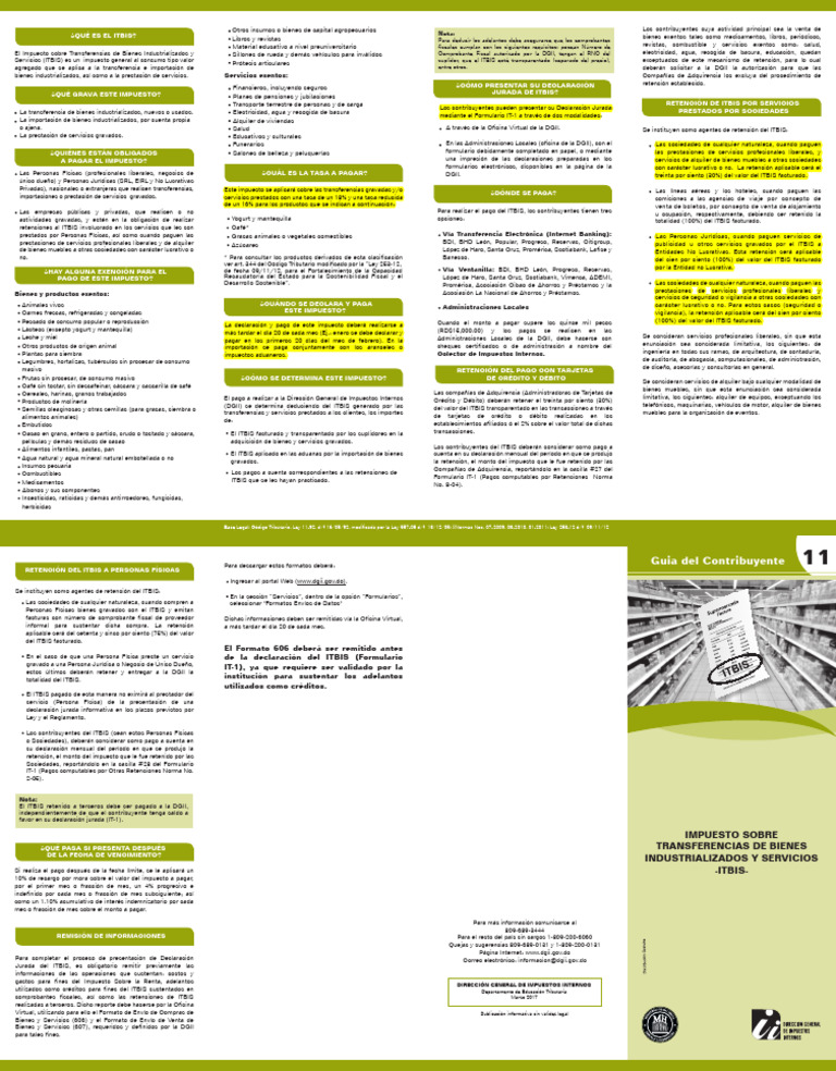 Exenciones y Obligaciones del ITBIS | PDF | Impuestos | Tarjeta de débito