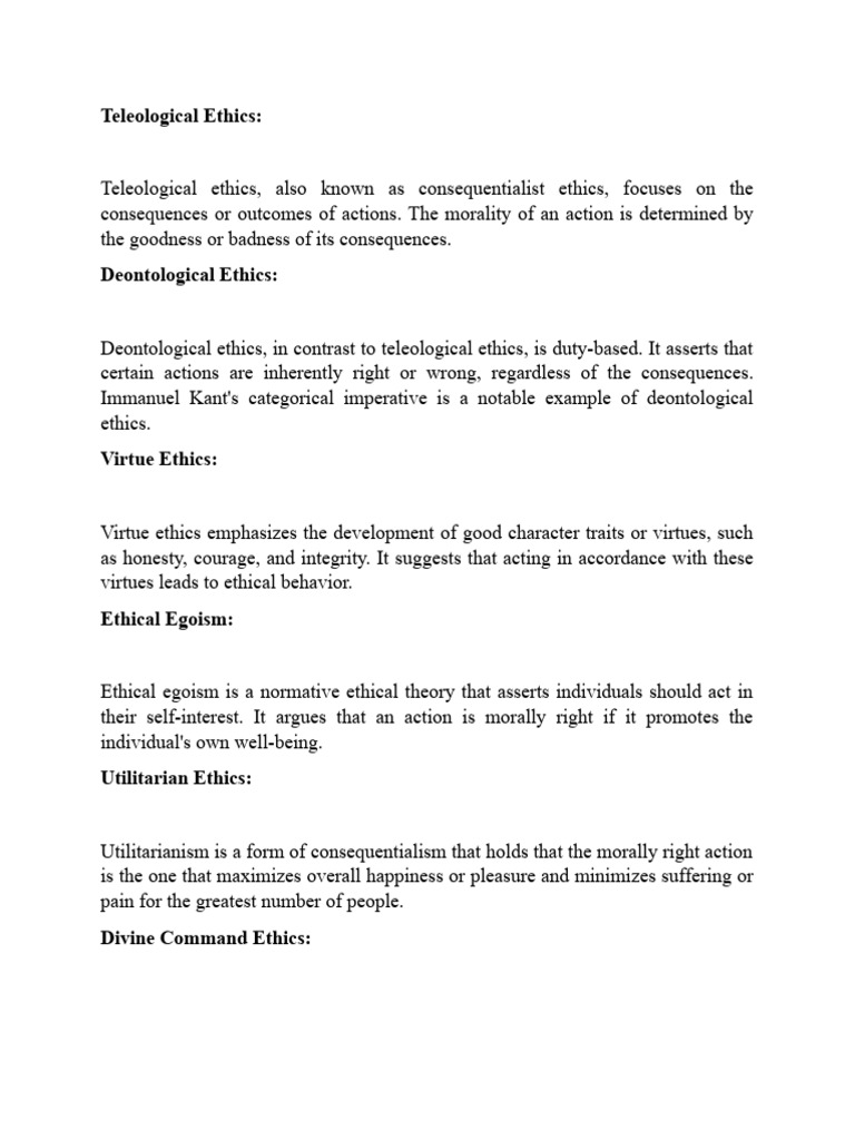 Understanding Teleological Ethics | PDF | Morality