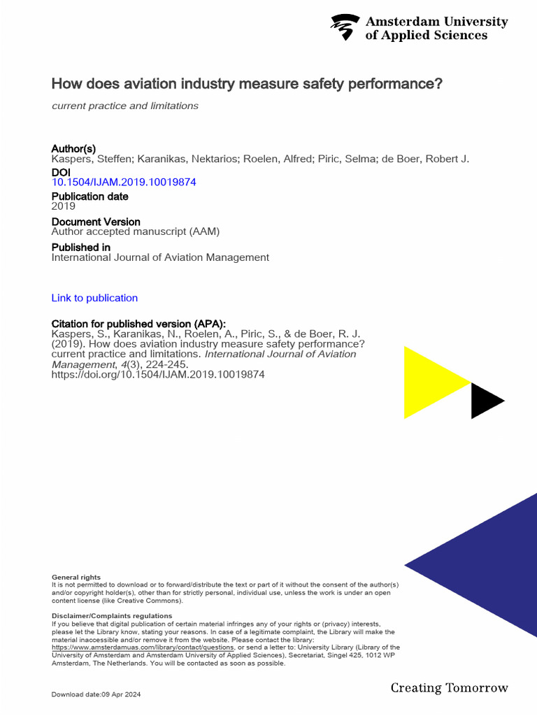 Aviation Safety Performance Review | PDF | Risk | Performance Indicator