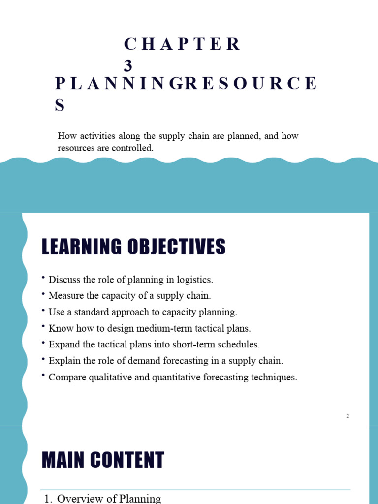 Chapter 3 - Planning Resources - FULL | PDF | Forecasting | Linear ...