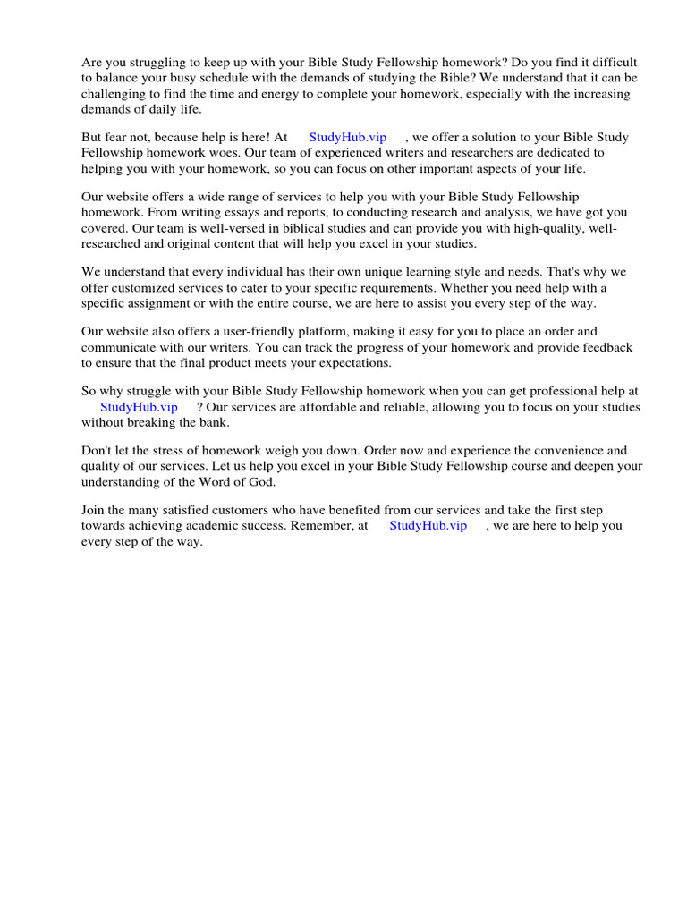 Bible Study Fellowship Homework Online PDF Disciple (Christianity